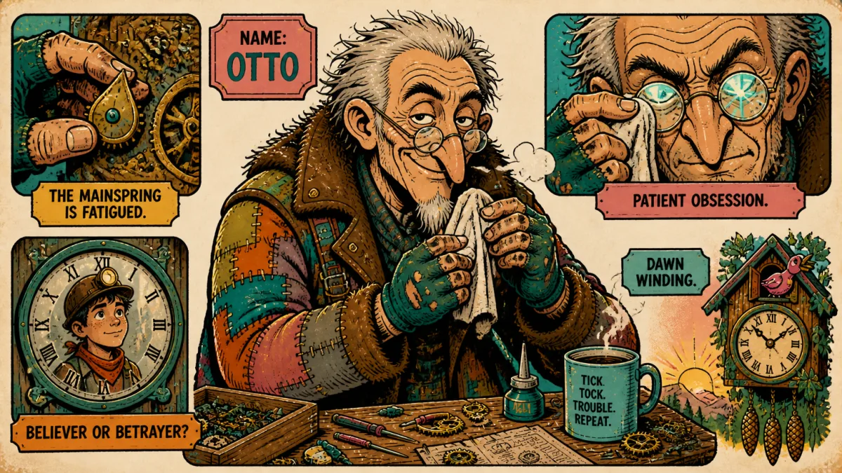 OC design sheet generated from a written character profile